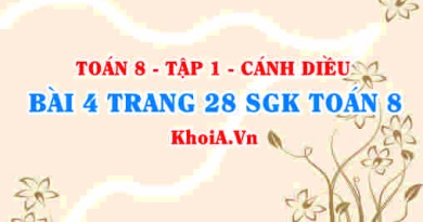 Bài 4 trang 28 SGK Toán 8 tập 1 Cánh Diều